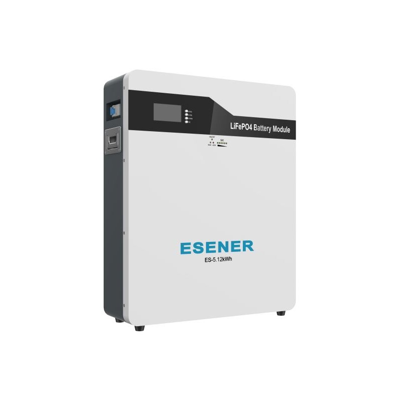 Esener 51.2V 100Ah 5.12kWh LiFePo4 Lithium Wall Mounted Battery (inclu Esener 51.2V 100Ah 5.12kWh LiFePo4 Lithium Wall Mounted Battery (inclu